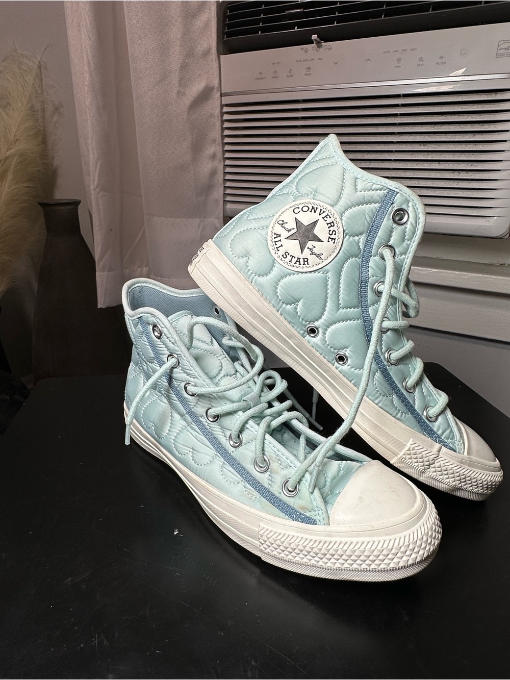 Converse Quilted High-Top Sneakers in Light Blue